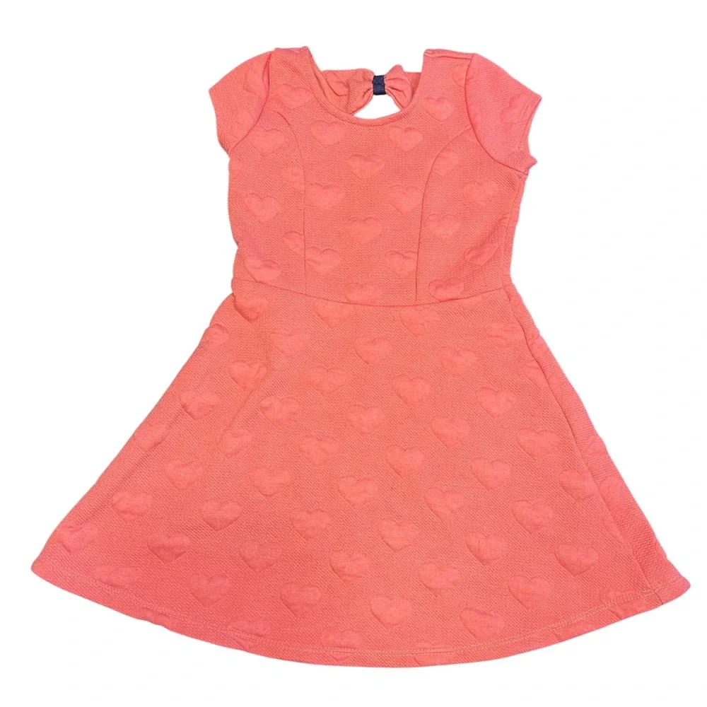 Epic Threads Girls Coral‎ Heart Textured A-Line Dress Size 4T